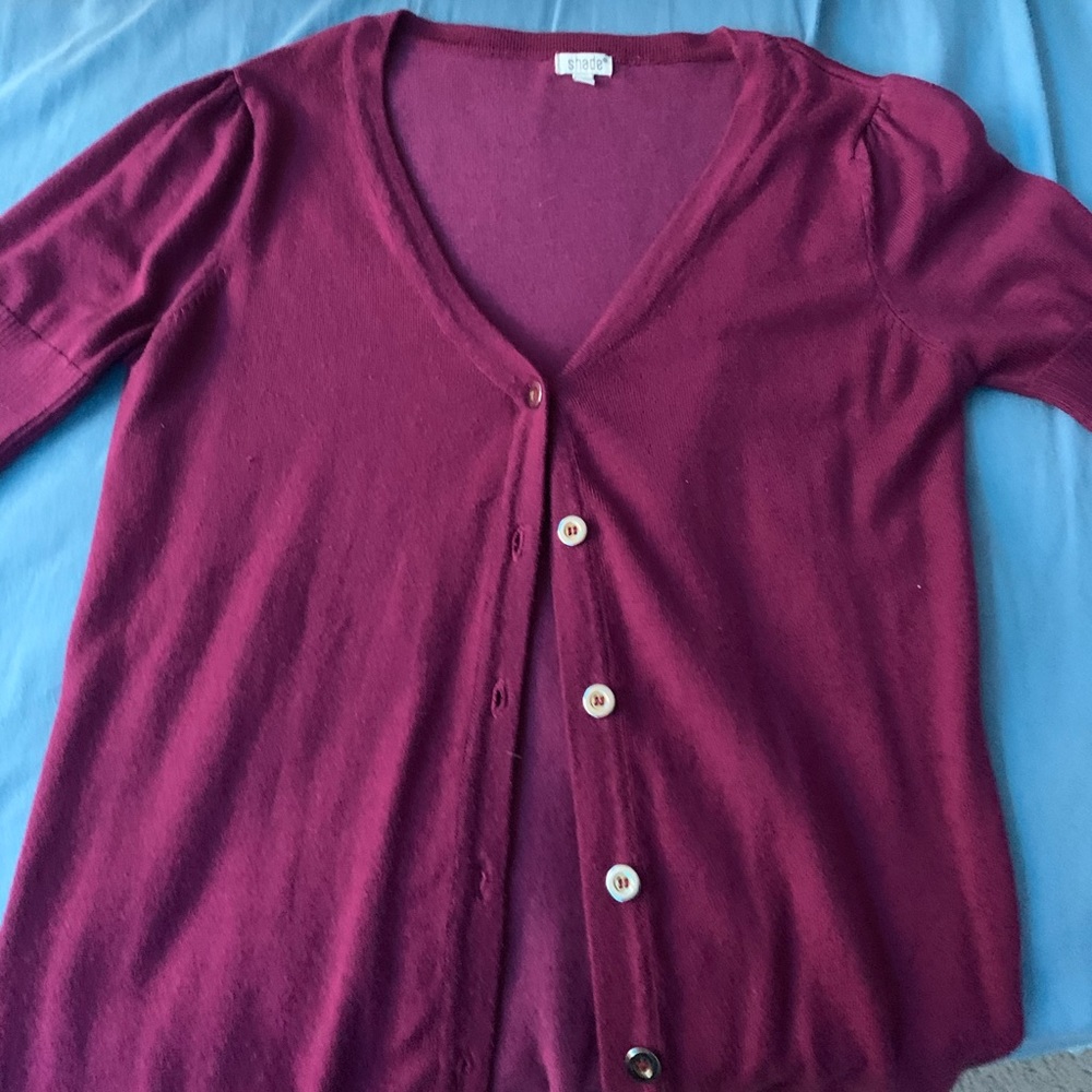 pink cardigan